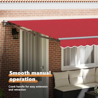 VidaXL Inklapbaar zonnescherm rood 400 × 300 cm polyester en metaal