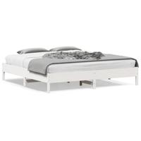 Bedframe zonder matras massief grenenhout wit 200x200 cm - thumbnail