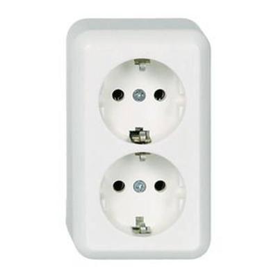 ELSO AP-stekkerdoos 395404 2-voudig 16A CONTURA zuiver wit Wit 1 stuk(s)