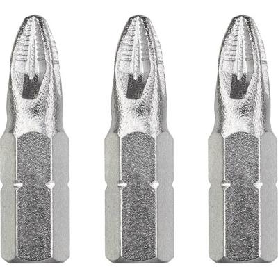 Schroefbit pozidrive Nr. 2 25 mm 1/4 inch 3 stuks kaart Eurofix - Eurofix