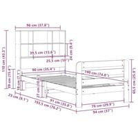 Bedframe zonder matras massief grenenhout 90x190 cm - thumbnail