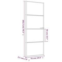 VidaXL Binnendeur smal 76x201,5 cm gehard glas en aluminium zwart - thumbnail