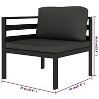 7-delige Loungeset met kussens aluminium antracietkleurig - thumbnail