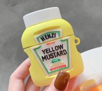 Voor Apple AirPods 1/2 generatie Universal Wireless ketchup Bluetooth Hadphone beschermhoes (geel) - thumbnail