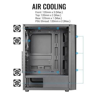 Aerocool Delta G-BK-v1 midi tower behuizing