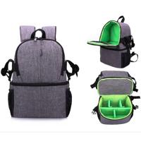 Multi-functionele waterdichte nylon schouder rugzak gewatteerde Schokbestendige camera Case tas voor Nikon Canon DSLR-camera's (zwart) - thumbnail