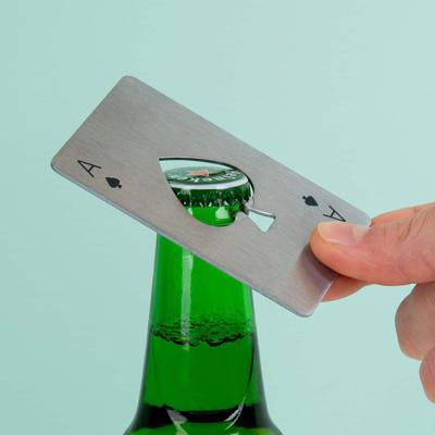 Metalen flesopener Pokerkaart 8,6x5,4cm