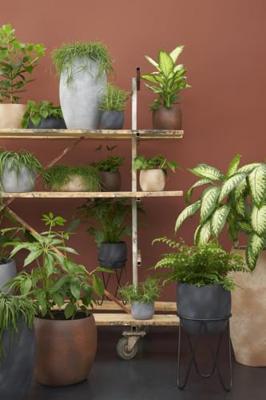 Mica Decorations Bloempot - mat zwart - keramiek - 20 x 18 cm - Plantenpotten