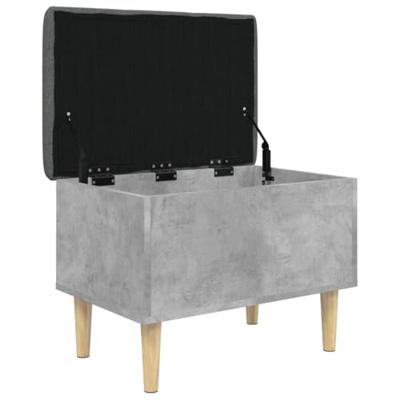 Opbergbankje 62x42x46 cm bewerkt hout betongrijs Opbergbankje 62x42x46 cm bewerkt hout betongrijs