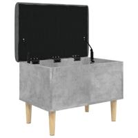 Opbergbankje 62x42x46 cm bewerkt hout betongrijs - thumbnail