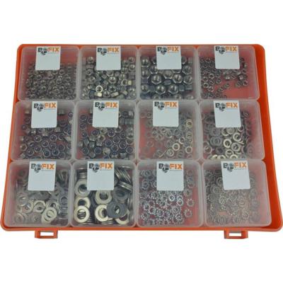Bofix sorti 12dlg. ringen + moeren rvs