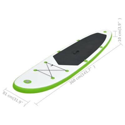 VidaXL Stand up paddleboardset opblaasbaar groen en wit - thumbnail