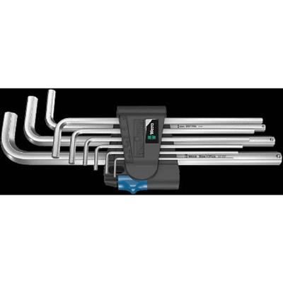 Wera 950/9 L Hex-Plus HF 1 | Stiftsleutelset | metrisch | verchroomd | met vasthoudfunctie | 9-delig - 05022130001