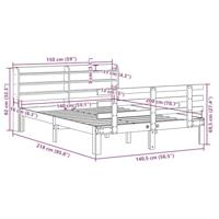 Bedframe met hoofdeinde zonder matras 140x200 cm wit - thumbnail