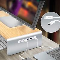 j5create Wood Monitor Stand with Docking Station - thumbnail