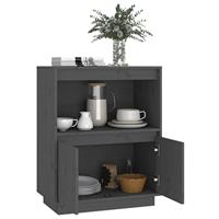 Dressoir 60x34x75 cm massief grenenhout grijs - thumbnail