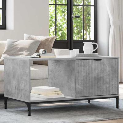 Salontafel Betongrijs 90 x 49 x 46 cm Bewerkt hout Salontafel Betongrijs 90 x 49 x 46 cm Bewerkt hout