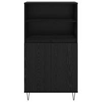 Highboard met plank met opslag met de deur Zwart 60 x 36 x 110 cm Bewerkt hout - thumbnail