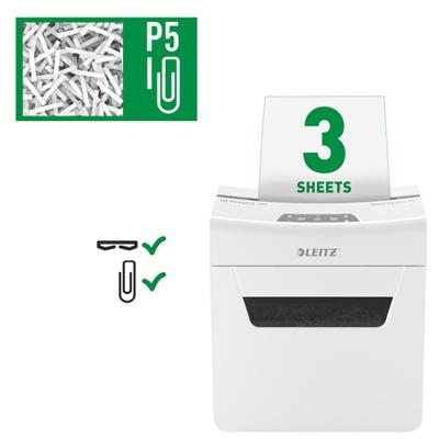 Leitz IQ 3M Protect Premium P5 Papierversnipperaar 3 vellen Micro cut 2 x 15 mm P-5 10 l Ook geschikt voor Nietjes, Paperclips Leitz IQ 3M Protect Premium P5 Papierversnipperaar 3 vellen Micro cut 2 x 15 mm P-5 10 l Ook geschikt voor Nietjes, Paperclips