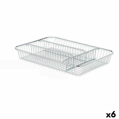 Bestekorganizer Kinvara Zilverkleurig Zilver Metaal 26 x 4,5 x 35,5 cm 26 x 5,5 x 35,5 cm (6 Stuks)