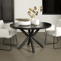 Sohome Ronde Eettafel 'Joshua' Mangohout, ø130cm, kleur Zwart - thumbnail