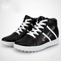 PGM Golf High-Top verhoogde microfiber lederen sneakers voor vrouwen (kleur: zwart grootte: 35) - thumbnail