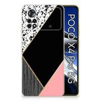 Xiaomi Poco X4 Pro 5G | TPU Hoesje | Zwart Roze Vormen - thumbnail