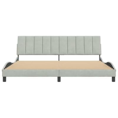 Bedframe zonder matras "Hanko" 200x200 cm fluweel lichtgrijs