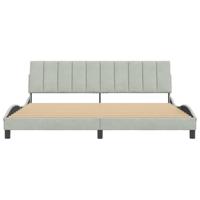 Bedframe zonder matras "Hanko" 200x200 cm fluweel lichtgrijs - thumbnail