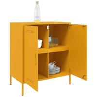 Dressoir 68x39x79 cm staal mosterdgeel - thumbnail