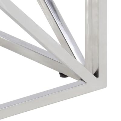 Salontafel roestvrij staal en massief acaciahout zilverkleurig Salontafel roestvrij staal en massief acaciahout zilverkleurig