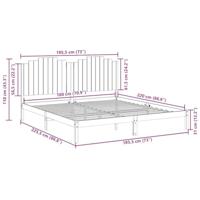 Bedframe extra lang zonder matras massief hout 180x220 cm - thumbnail