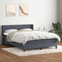 Boxspring met matras fluweel donkergrijs 140x220 cm - thumbnail