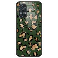 Samsung Galaxy A32 4G glazen hardcase - Luipaard groen - thumbnail