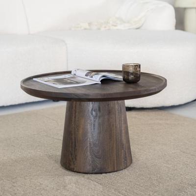 Eleonora Ronde Salontafel 'Ron' Mangohout, kleur Bruin, 66cm Eleonora Ronde Salontafel 'Ron' Mangohout, kleur Bruin, 66cm