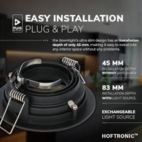 Set van 6 Laredo LED inbouwspots - GU10 4 Watt 345 Lumen - 6500K daglicht wit - Dimbaar - verzonken - Rond - Kantelbaar - IP20 Voor binnen - Zwart - thumbnail