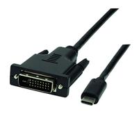 LogiLink UA0331 - USB-C (3.2 Gen1) naar DVI-D (24+1) aansluitkabel, FHD 1080p/60 Hz, 1,8 m zwart - thumbnail