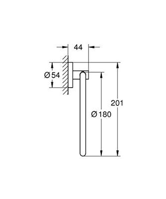 Grohe Essentials Handdoekring 18x4,4x20,1 cm Supersteel