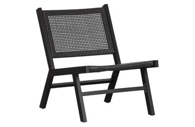 Woood Puk loungestoel Zwart