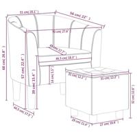 Kuipstoel met voetenbankje kunstleer wit - thumbnail