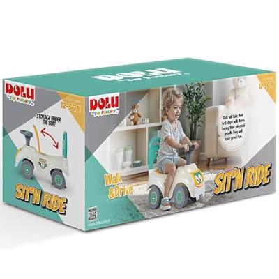 Dolu Loopauto met Toeter Wit/Groen/Geel 47x37x20.5cm