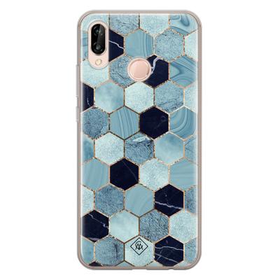 Huawei P20 Lite siliconen hoesje - Blue cubes