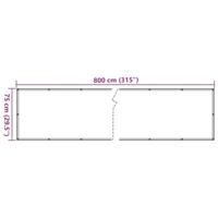 VidaXL Balkonscherm 800x75 cm pvc crèmekleurig - thumbnail