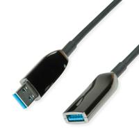 ROLINE Aktieve USB 3.2 Gen 1 verlengkabel, AOC, zwart, 15 m - thumbnail