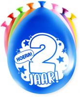 Party Ballonnen Hoera 2 Jaar - 8 Stuks - thumbnail