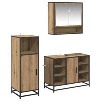 Badkamermeubelset met plank 3 pcs Artisan Eiken Bewerkt hout - thumbnail
