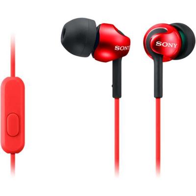 Sony MDR-EX110AP In Ear oordopjes Kabel Stereo Rood Headset Mobiele telefoon