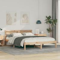 Bedframe met hoofdeinde Bruin 140 x 200 cm Massief grenenhout - thumbnail