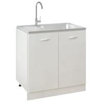 Gootsteen met afvoerset 800x500x155 mm roestvrij staal zilver - thumbnail