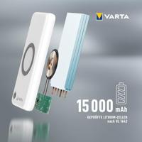 Varta 57908 Powerbank 15000 mAh Quick Charge 3.0, USB PD, Qi Wireless Charging LiPo Wireless Charging, USB-C (met Power Delivery) Wit Statusweergave - thumbnail